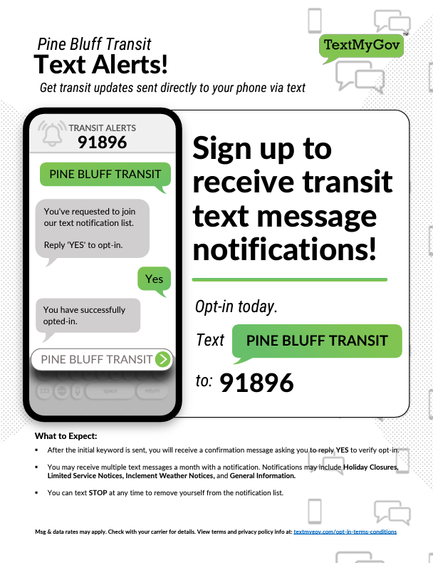 Text alert flyer - all information provided above.