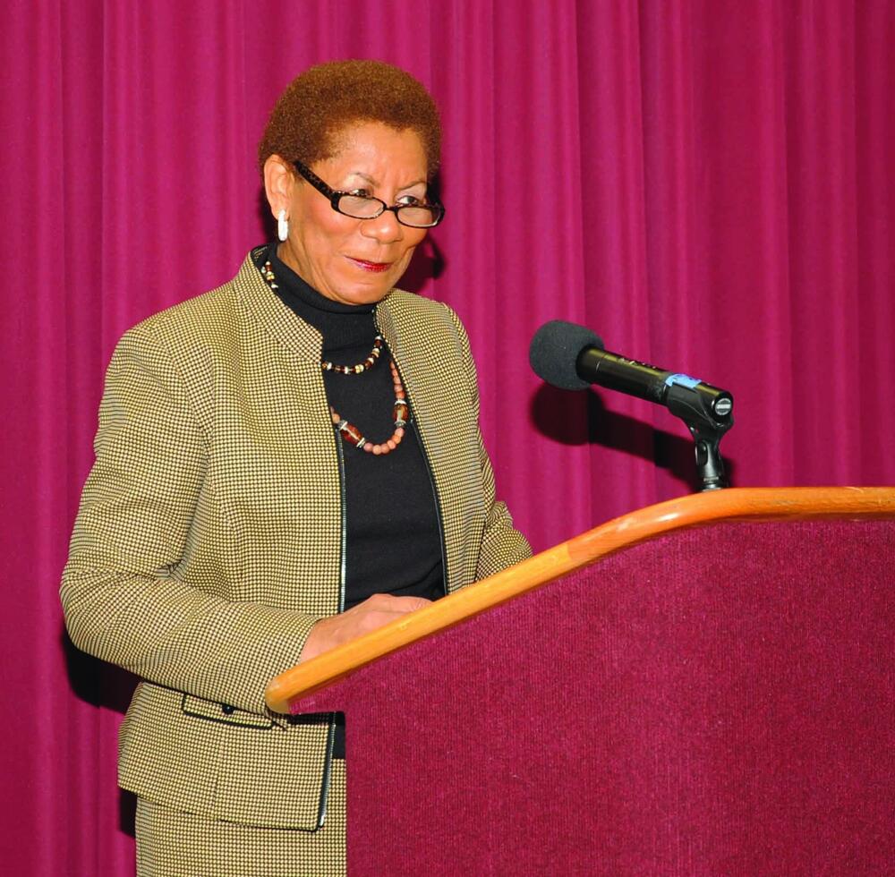 Mayor standing at podium